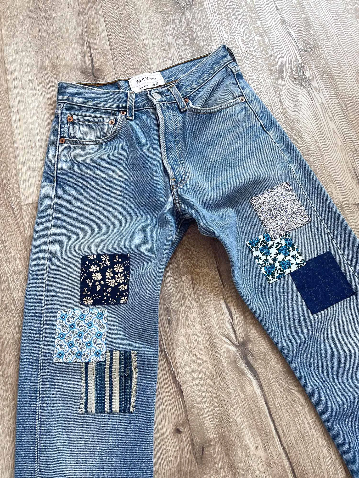 #11 Patched Vintage Denim Jeans 26"