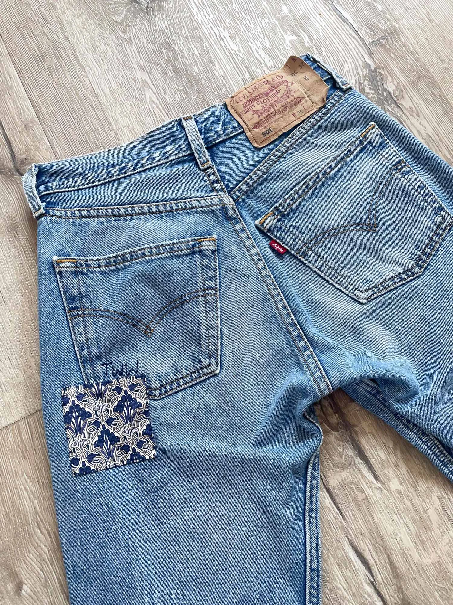 #11 Patched Vintage Denim Jeans 26"