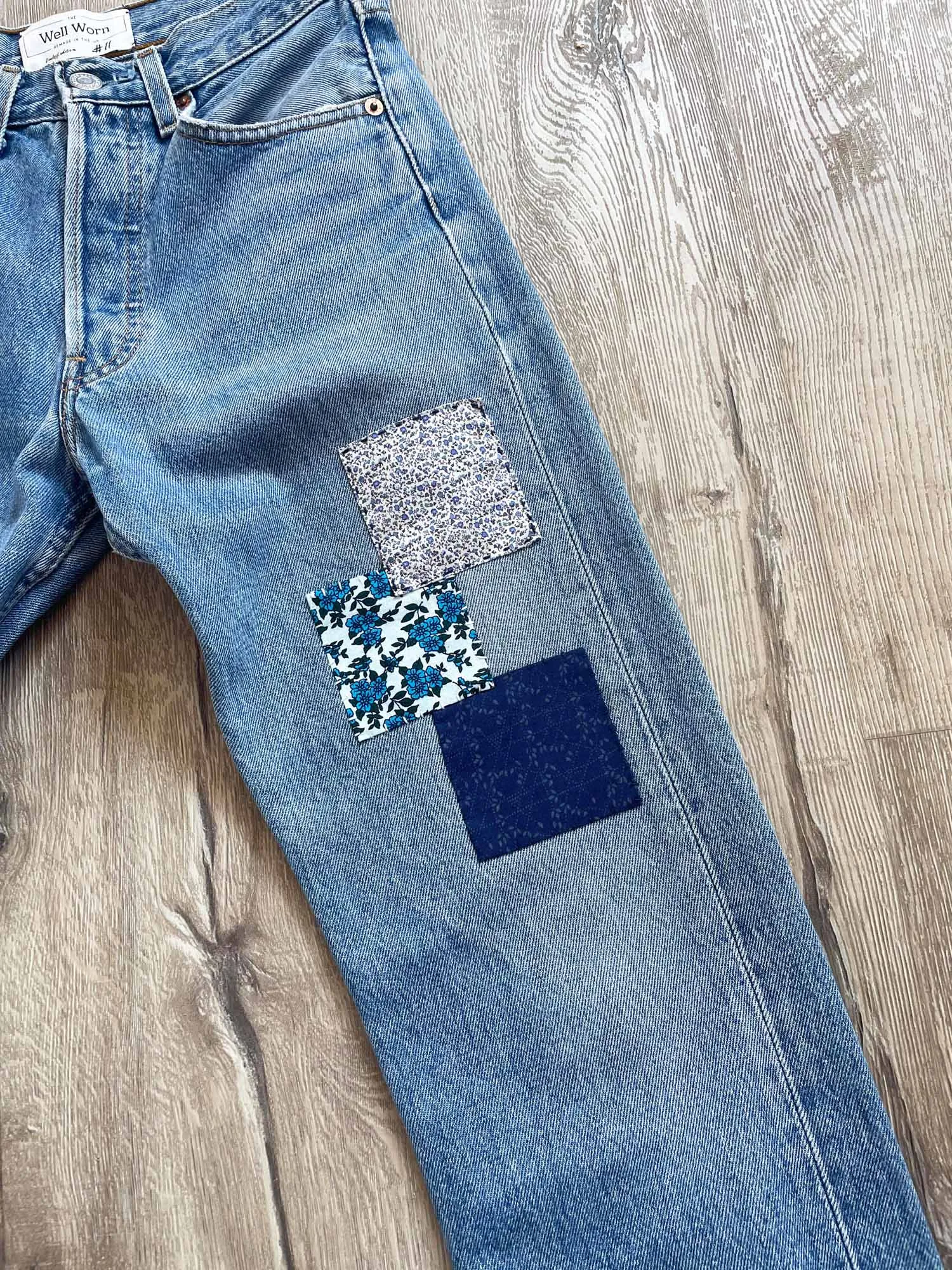 #11 Patched Vintage Denim Jeans 26"