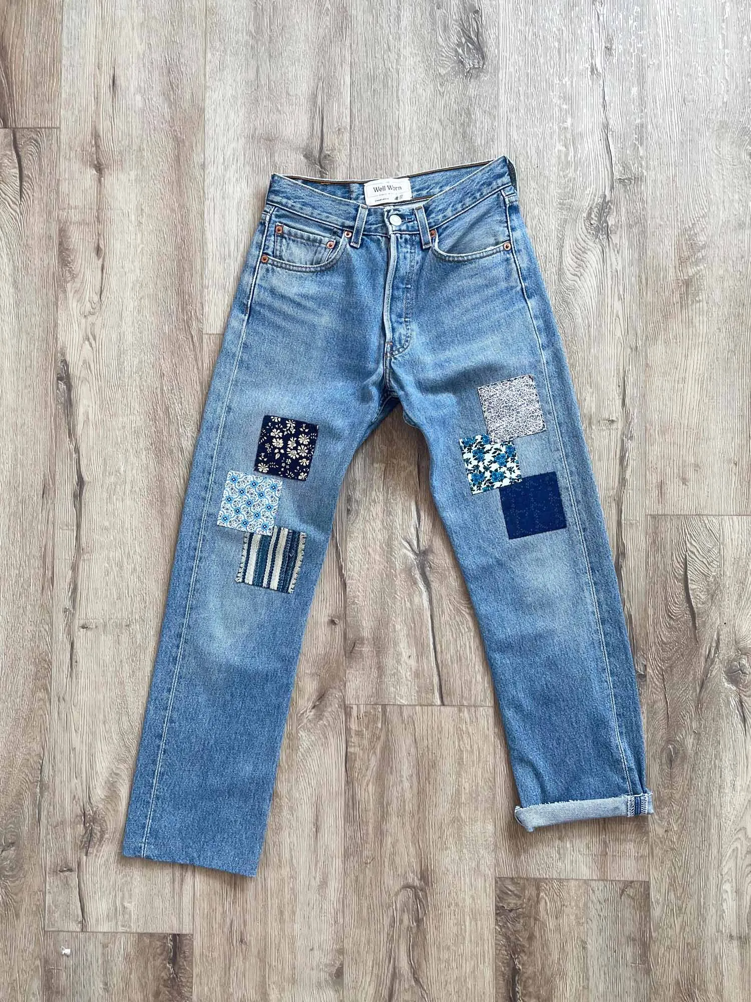 #11 Patched Vintage Denim Jeans 26"