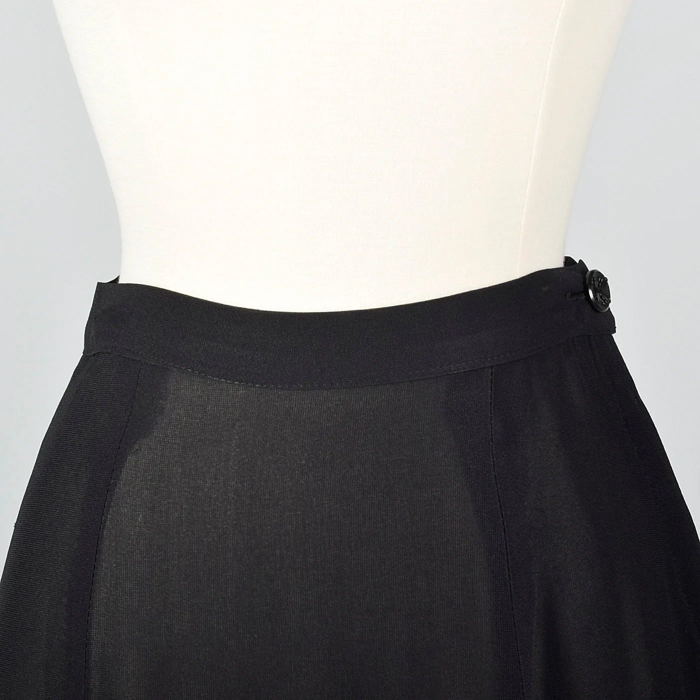 1940s Sheer Black Skirt Suit