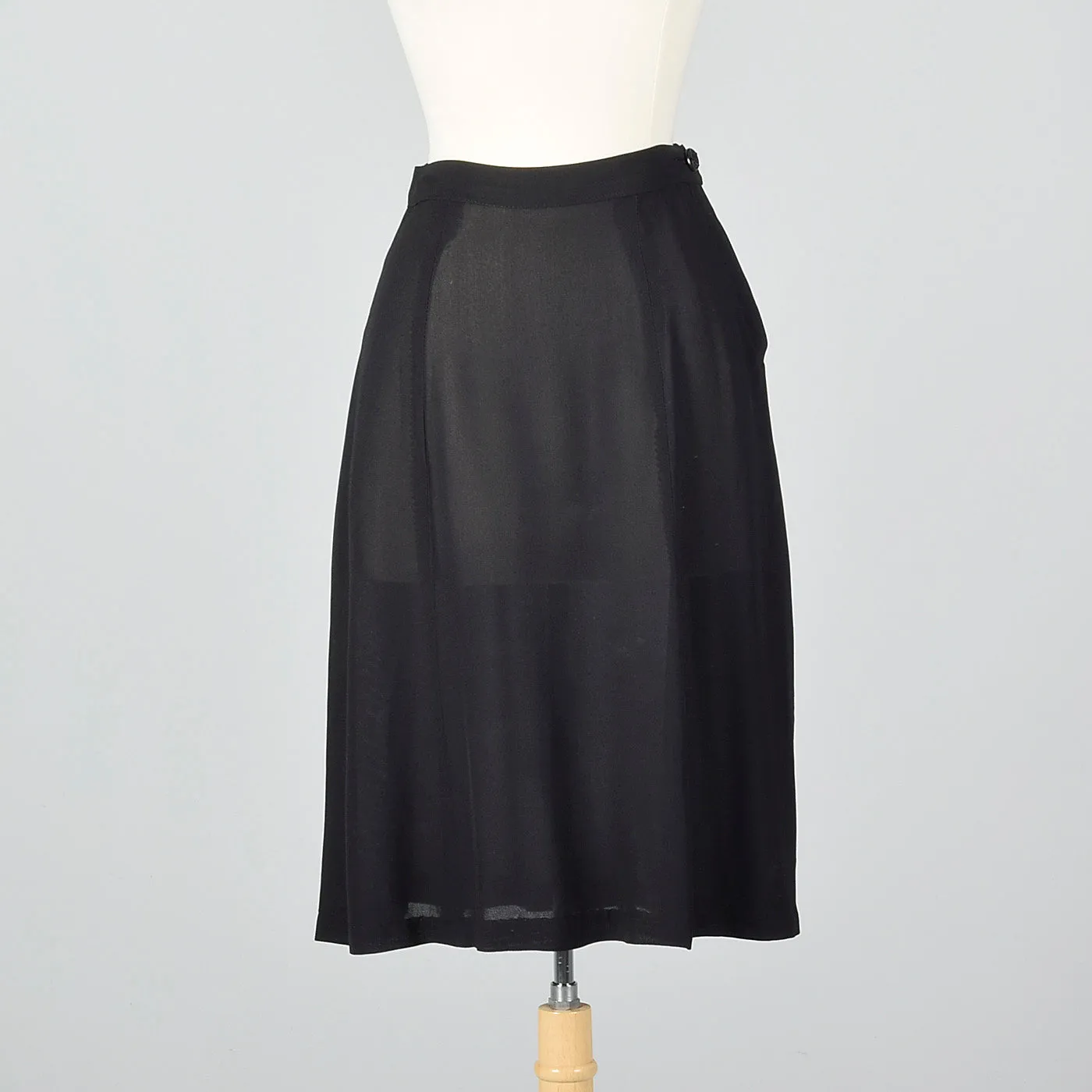 1940s Sheer Black Skirt Suit