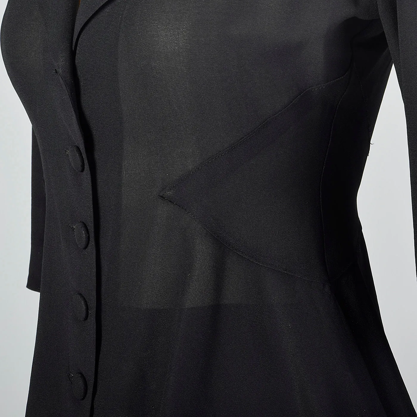 1940s Sheer Black Skirt Suit