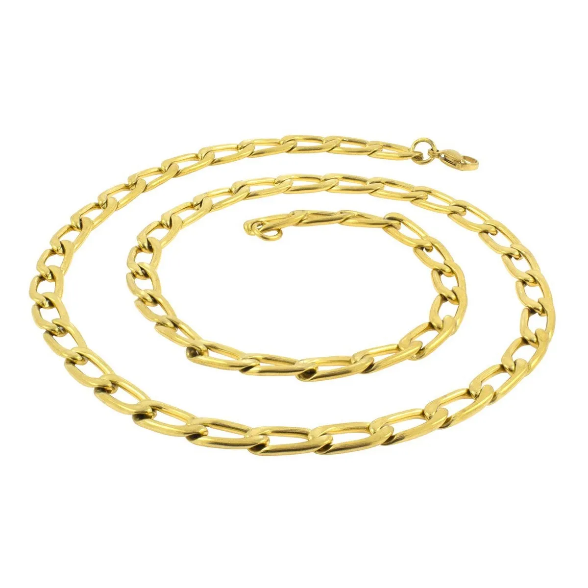 316L Stainless Steel Gold Plated Tapered Curb Chain For Men