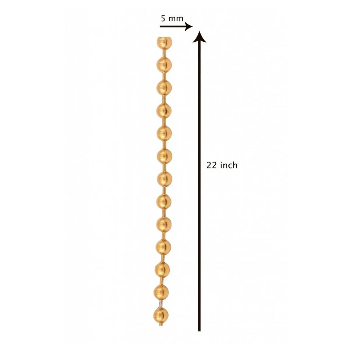 316L Surgical Stainless Steel Classic Gold Ball 22" Chain Men Women