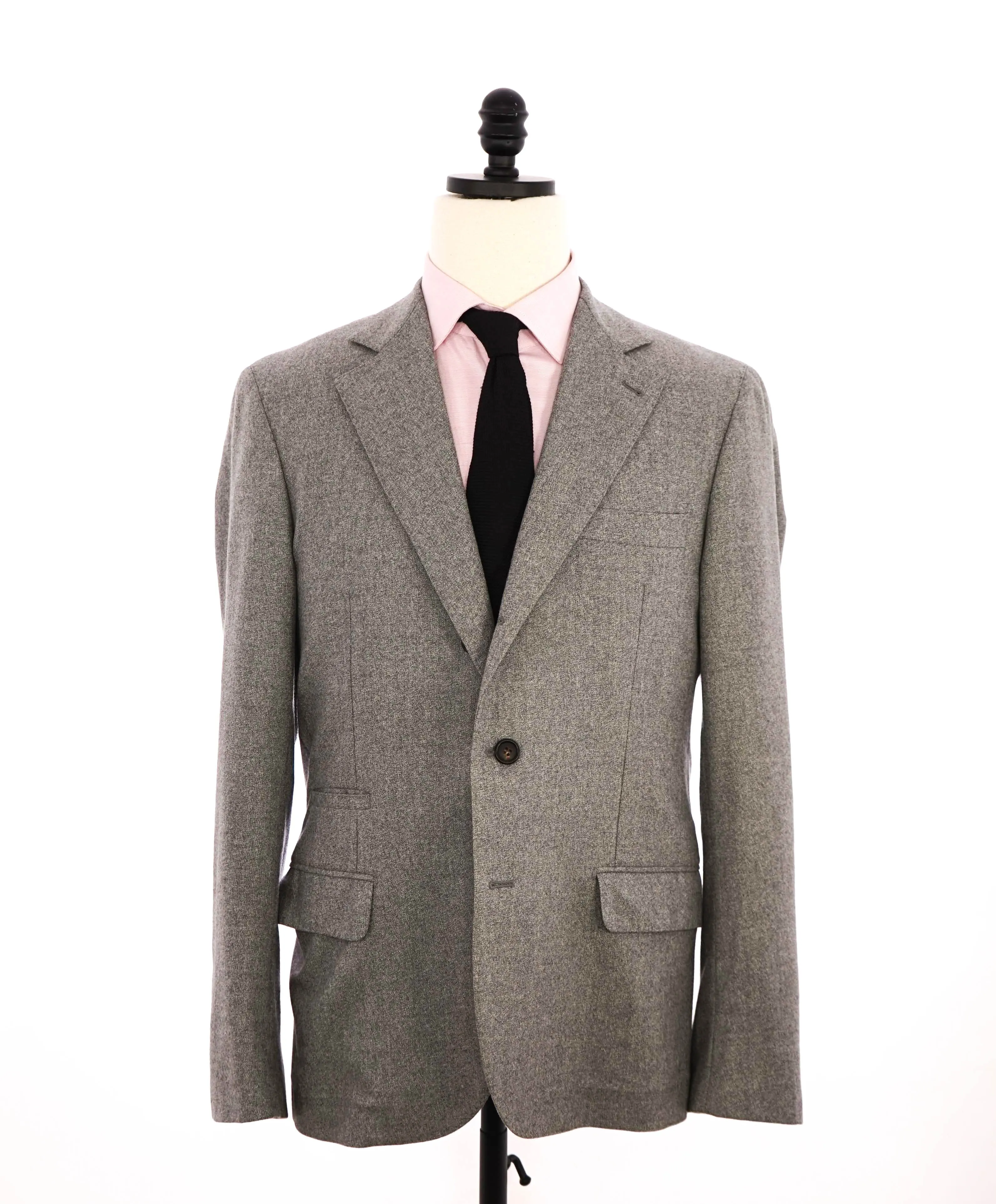 $3,180 BRUNELLO CUCINELLI - Gray Heathered 2/3 Roll Lapel Blazer- 40R