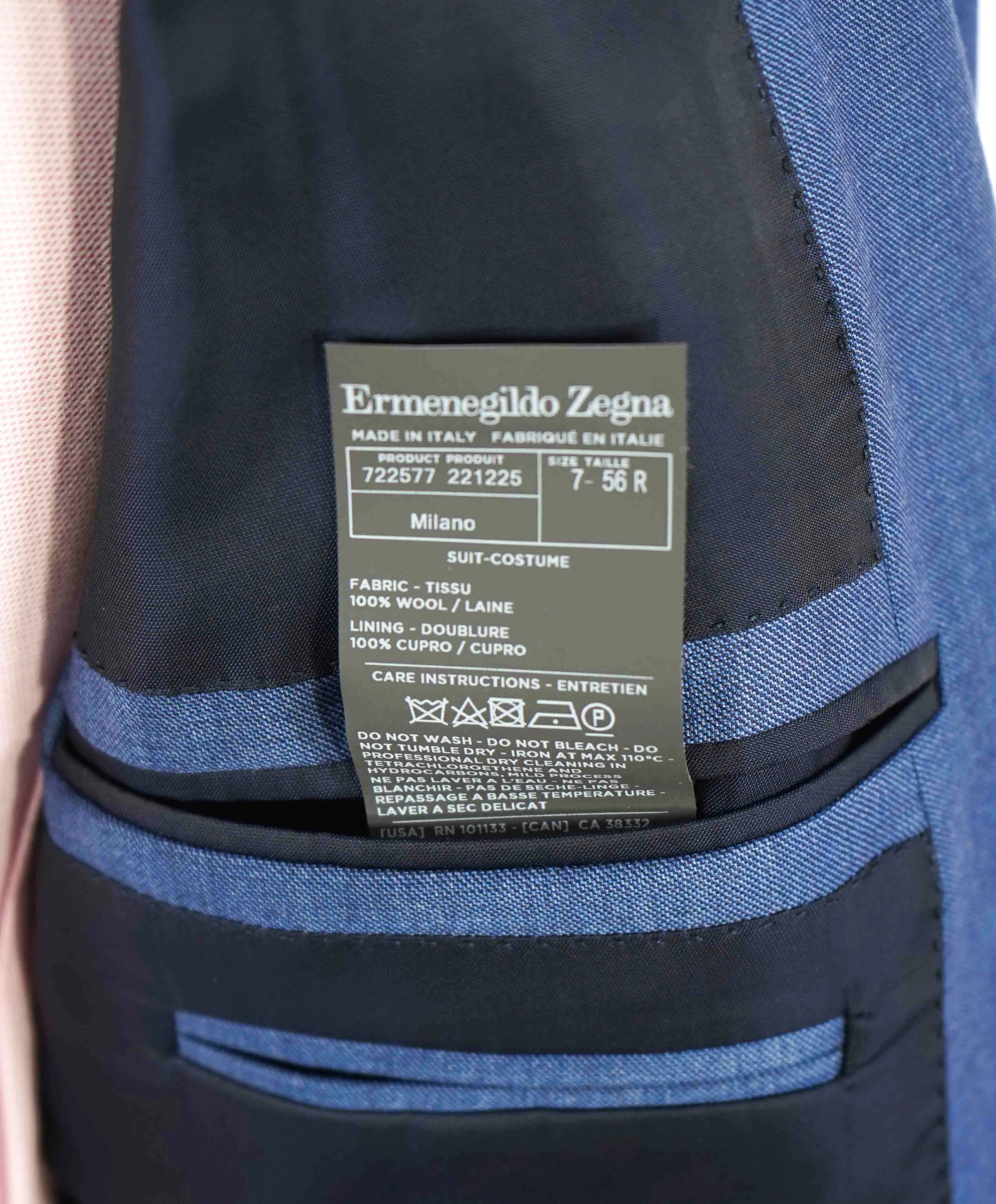 $3,290 ERMENEGILDO ZEGNA- “TORFEO” Baby Blue Blazer- 46R