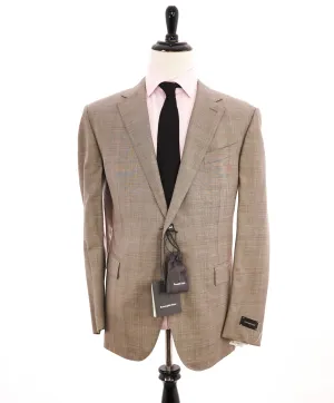 $3,290 ERMENEGILDO ZEGNA- “TORFEO SUMMER” Taupe W/SLK/L Blazer- 48R