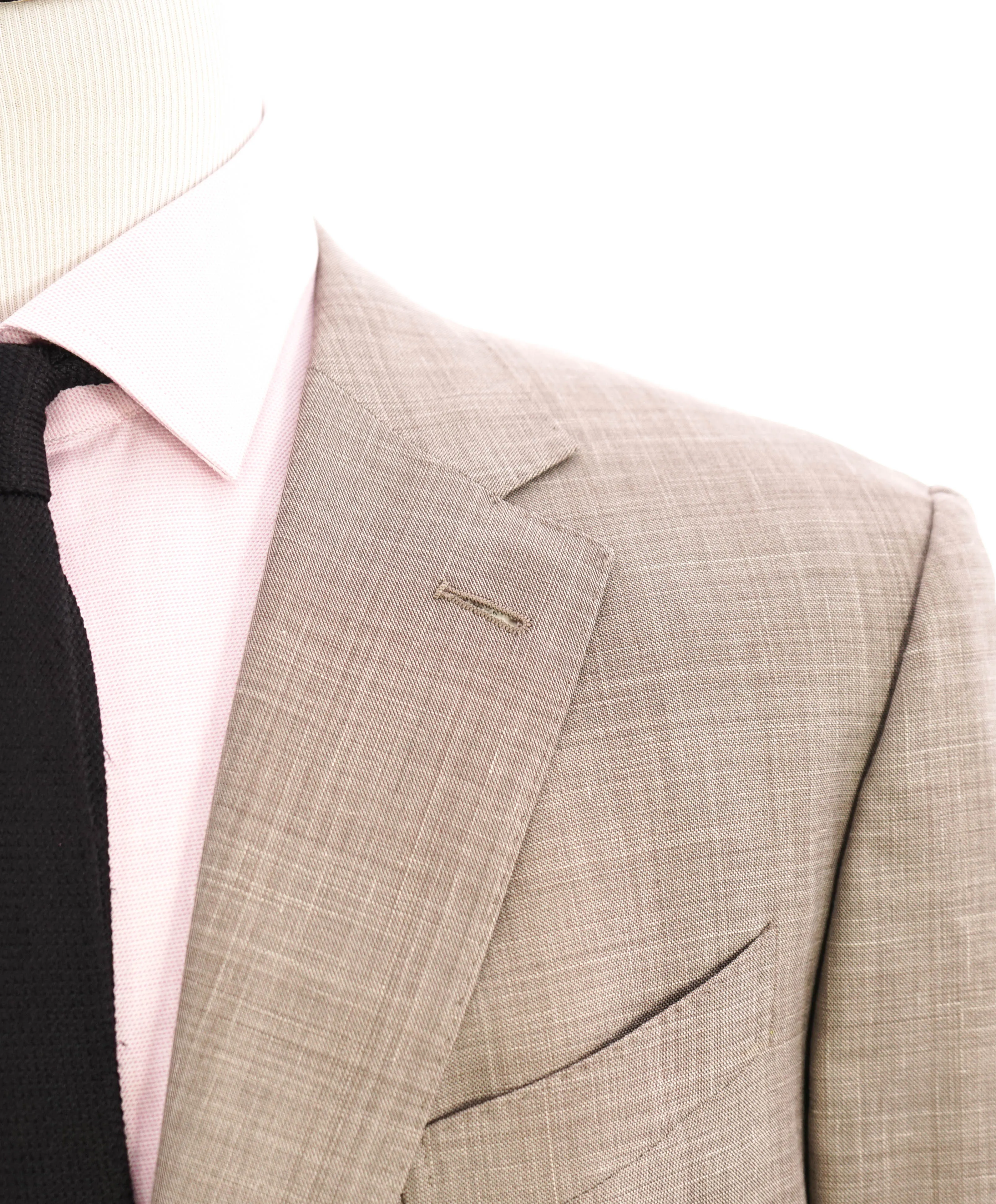 $3,290 ERMENEGILDO ZEGNA- “TORFEO SUMMER” Taupe W/SLK/L Blazer- 48R