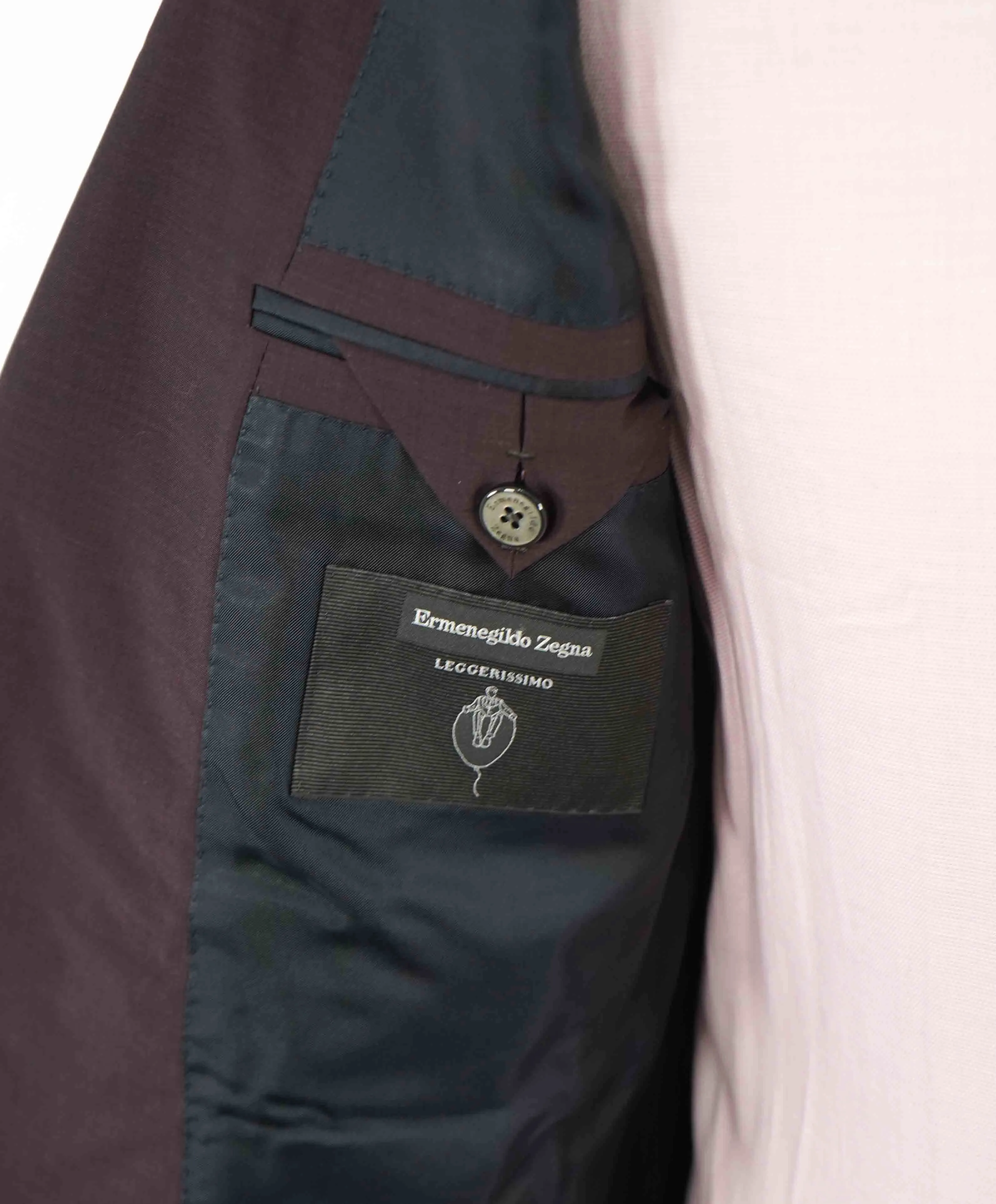 $3,295 ERMENEGILDO ZEGNA -“LEGGERISSIMO" SILK BURGUNDY Red Blazer - 42R