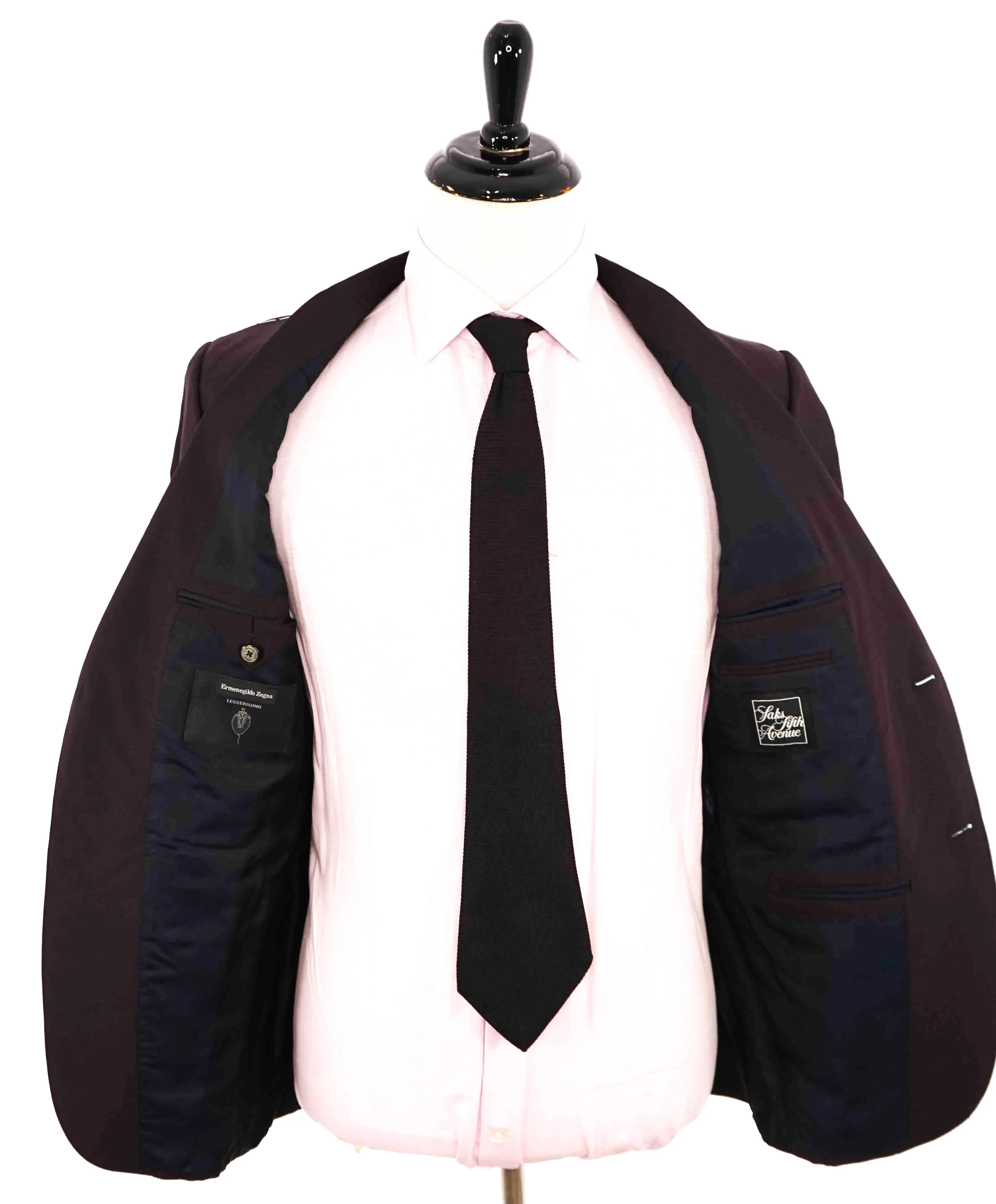 $3,295 ERMENEGILDO ZEGNA -“LEGGERISSIMO" SILK BURGUNDY Red Blazer - 42R