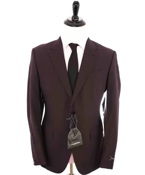 $3,295 ERMENEGILDO ZEGNA -“LEGGERISSIMO" SILK BURGUNDY Red Blazer - 42R