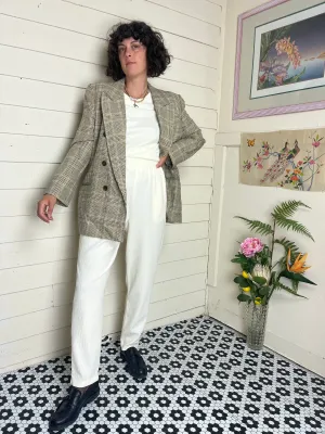 80s JONES NEW YORK COUNTRY TAN PLAID BLAZER