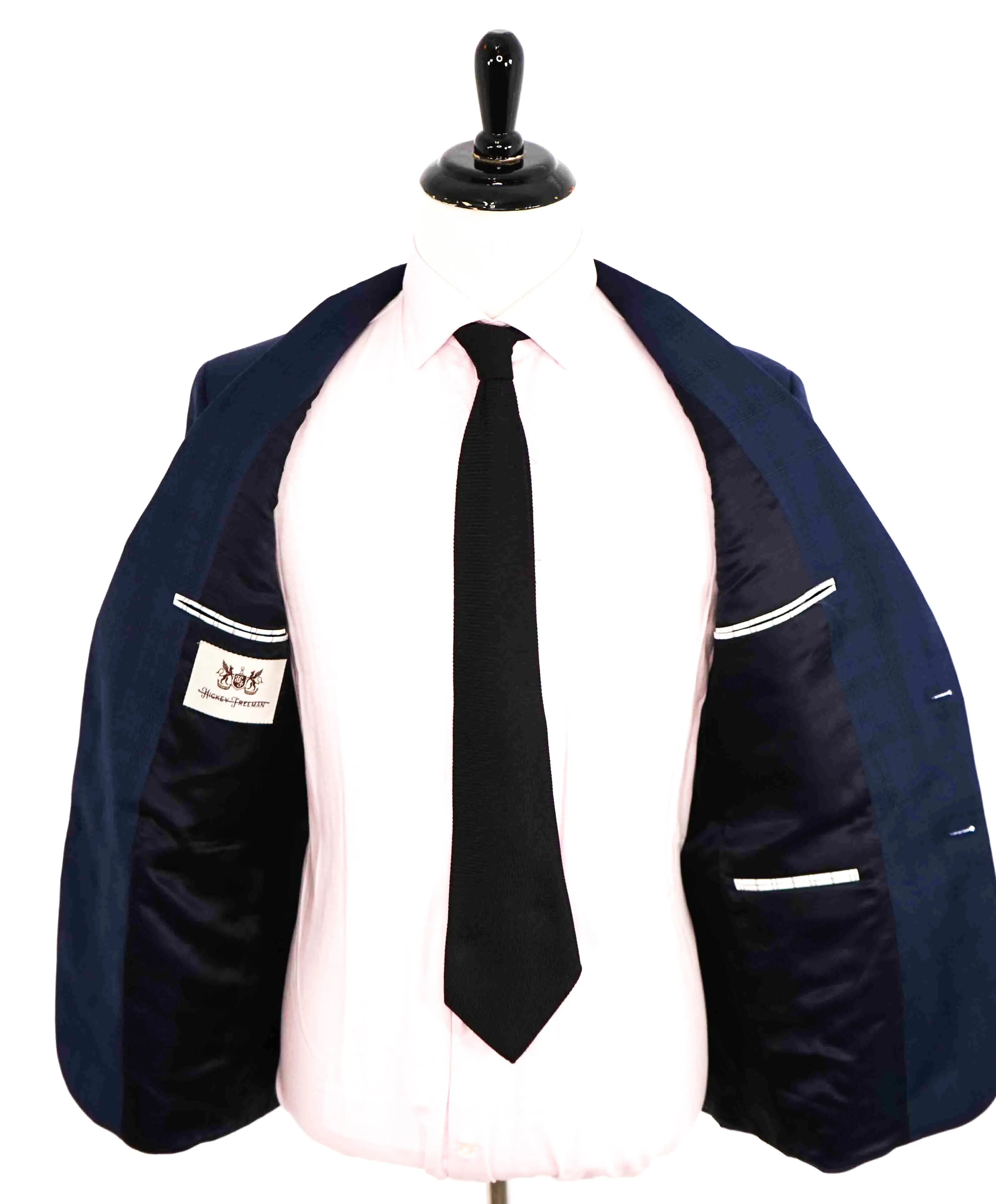 $895 HICKEY FREEMAN - Blue Tonal Check Plaid WOOL Blazer - 40S