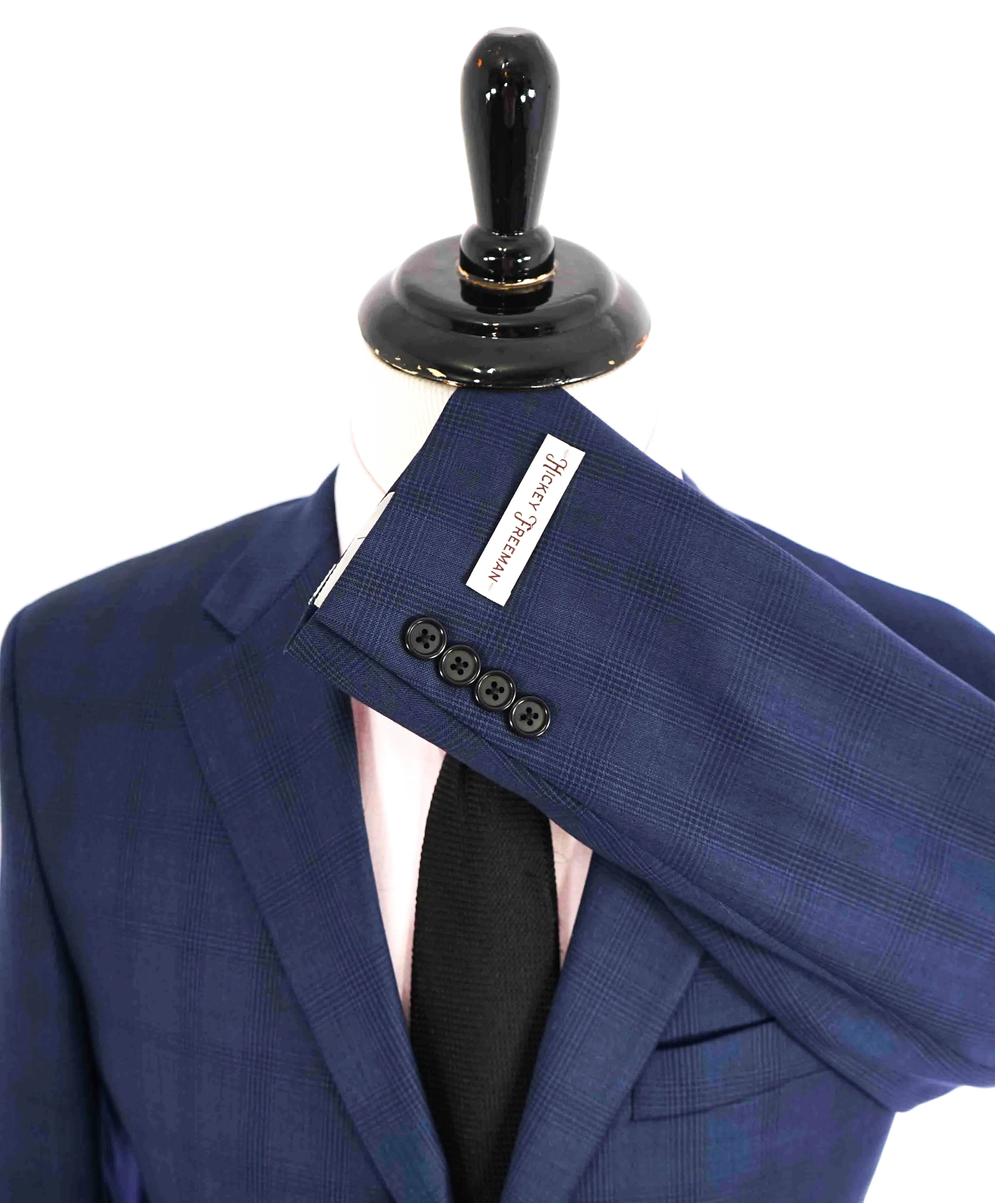 $895 HICKEY FREEMAN - Blue Tonal Check Plaid WOOL Blazer - 40S