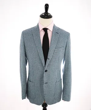 $895 VITALE BARBERIS CANONICO - For SAKS 5TH AVE Blue Houndstooth Blazer - 42R