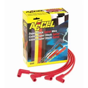 ACCEL Super Stock Spiral Core 8 mm Spark Plug Wire Set - Red - Factory Style Boots / Terminals - Chevy V8