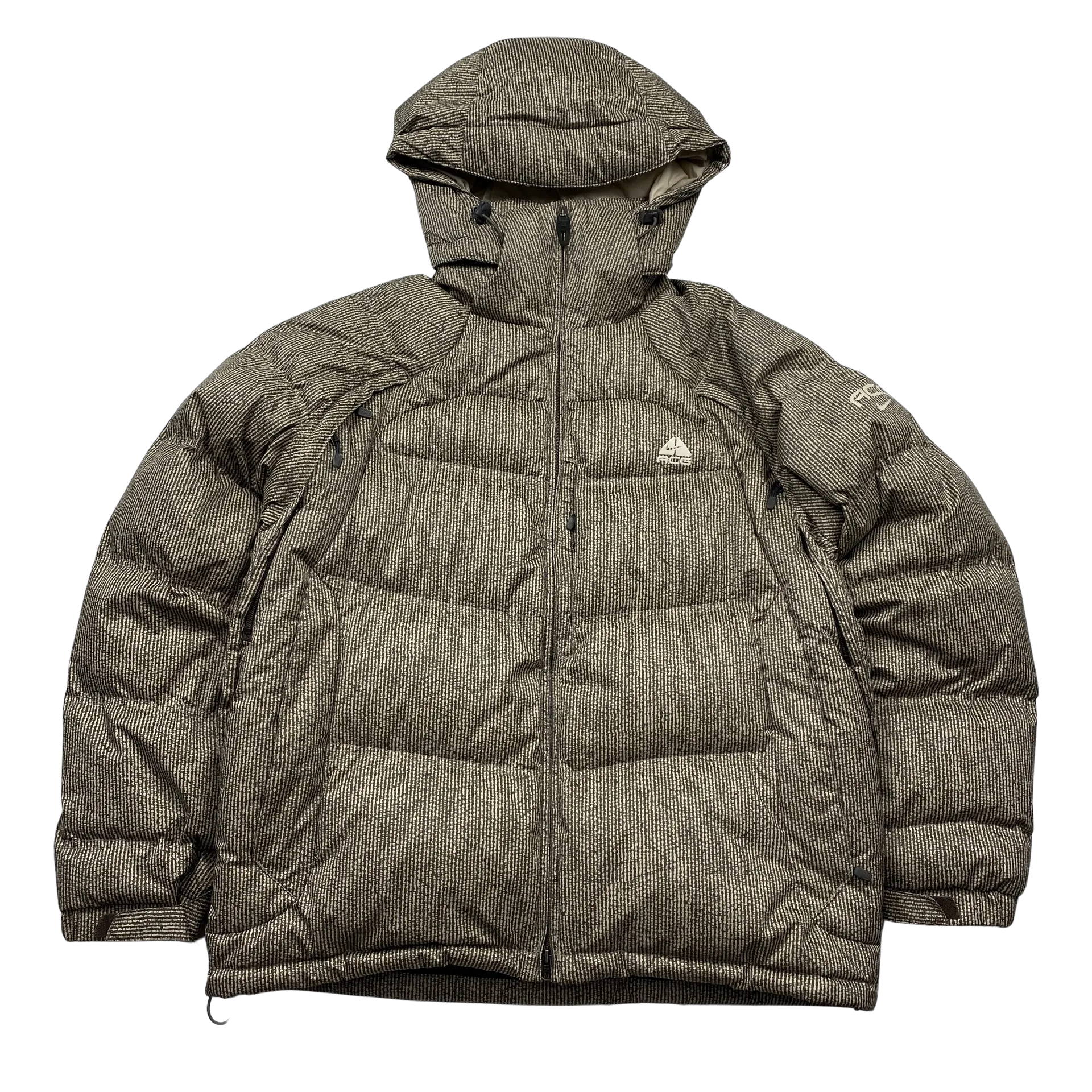 ACG Beige Patterned Puffer Jacket - Large