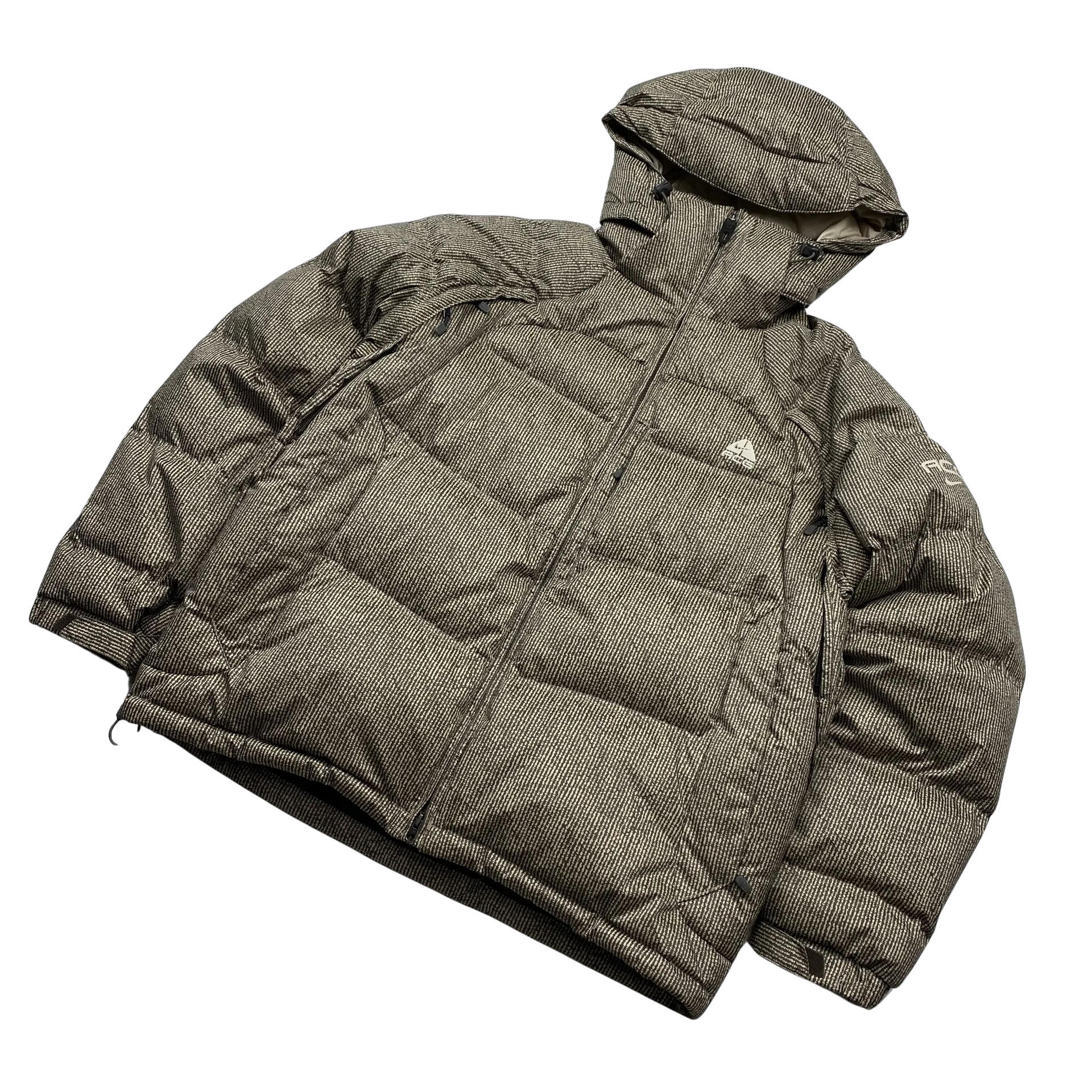 ACG Beige Patterned Puffer Jacket - Large
