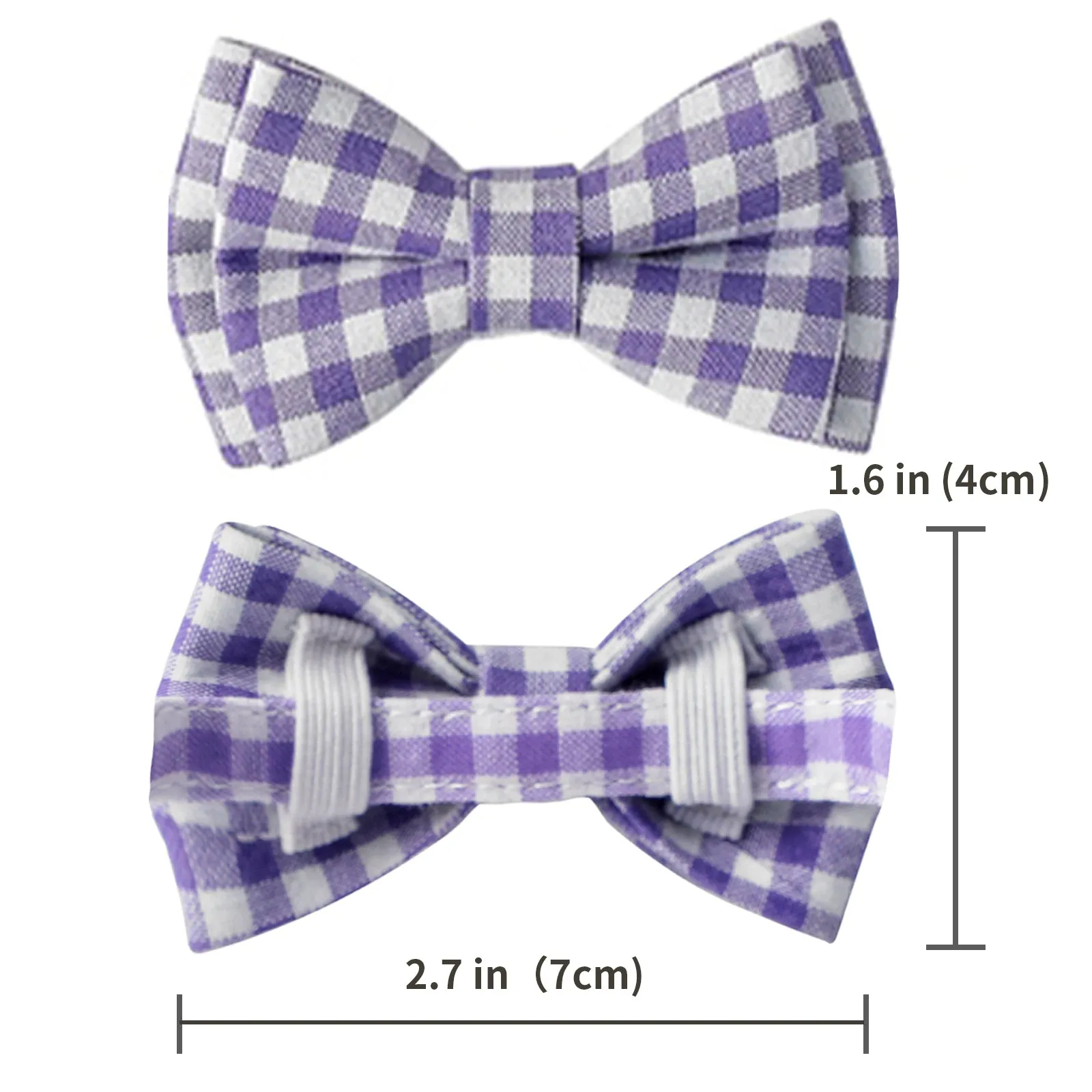 Aiitle Cute Plaid Bow Tie Purple Cat Collar