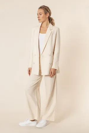 Alba Linen Blazer- Almond