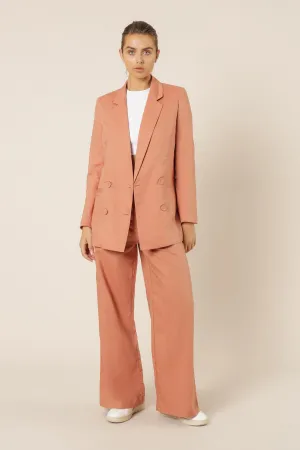 Alba Linen Blazer- Terracotta