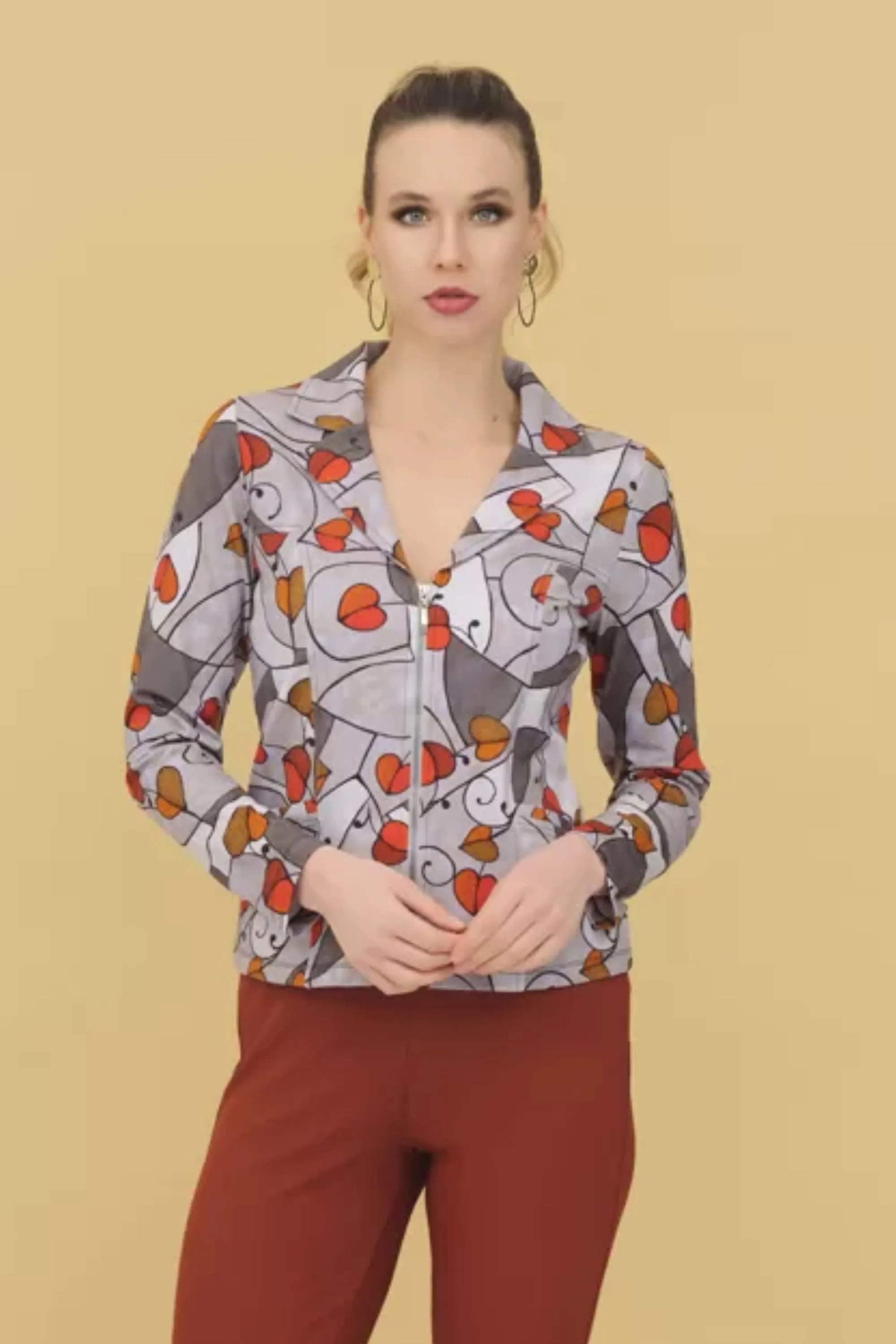 ALBERO DELLA VITA GREY ZIP BLAZER