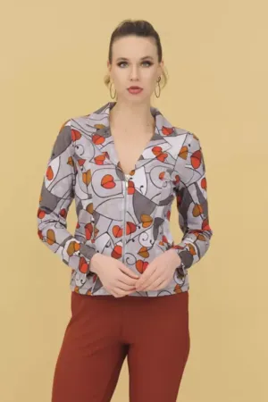 ALBERO DELLA VITA GREY ZIP BLAZER