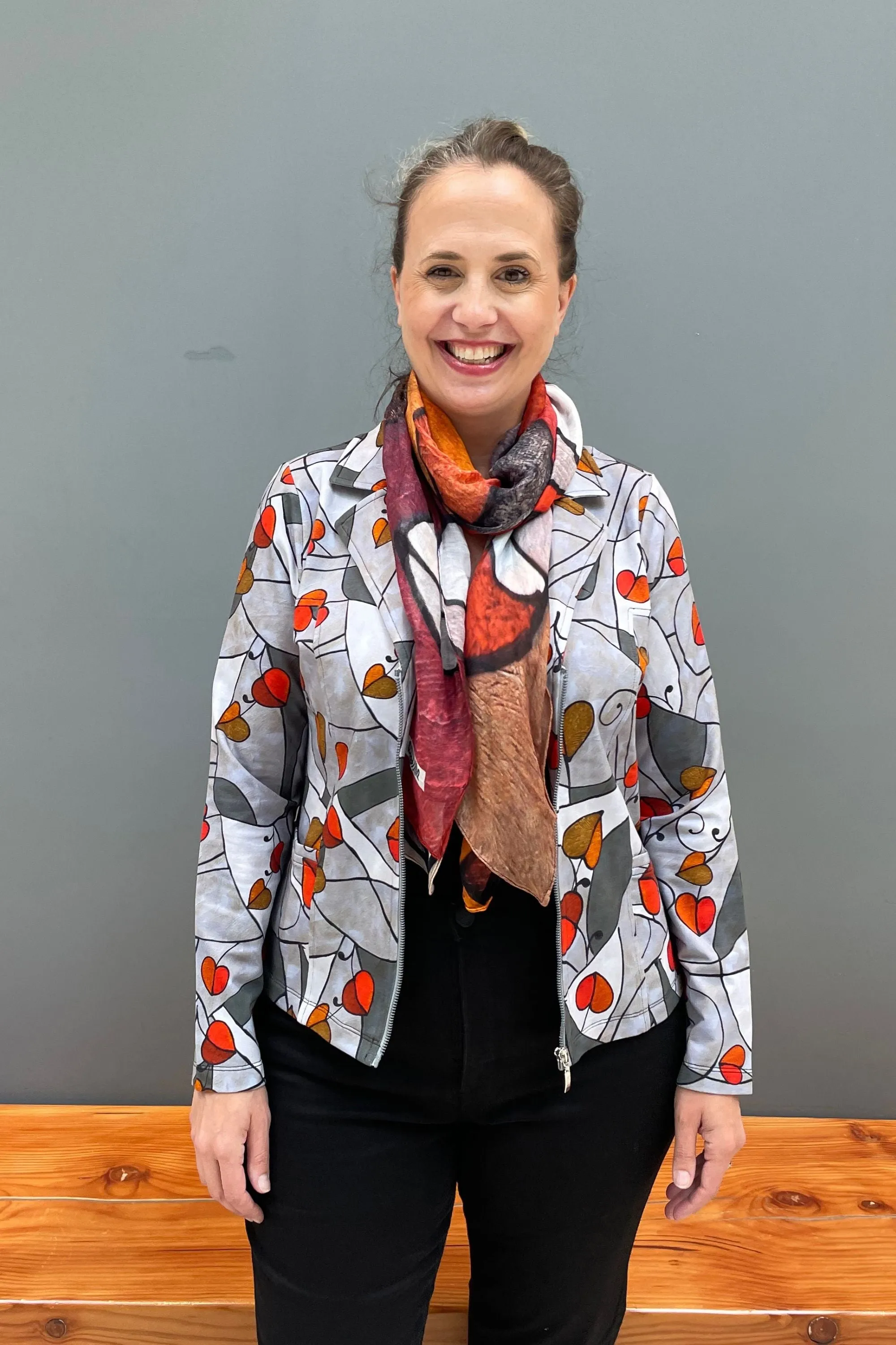 ALBERO DELLA VITA GREY ZIP BLAZER
