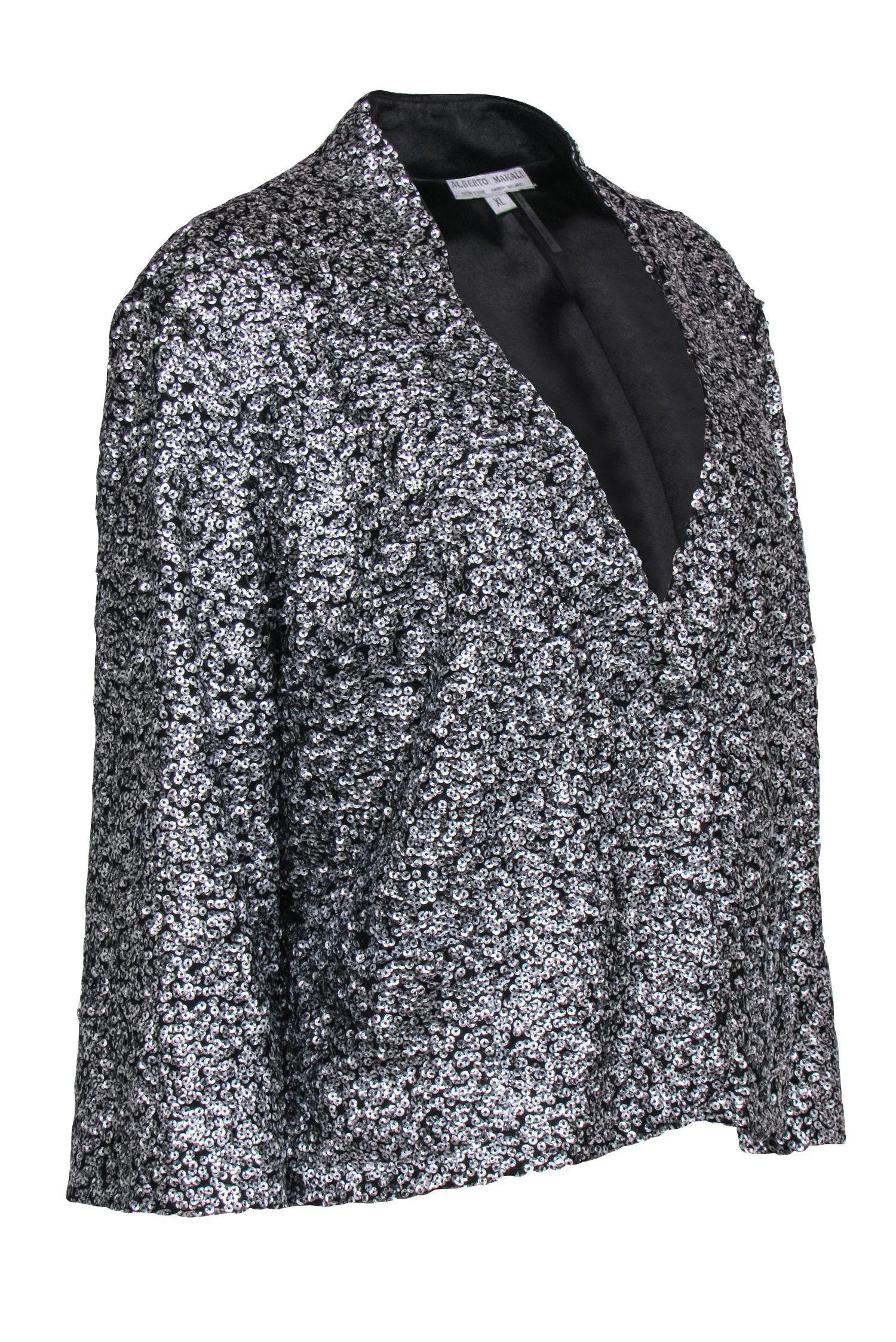 Alberto Makali - Silver Sequined Cropped Blazer Sz XL