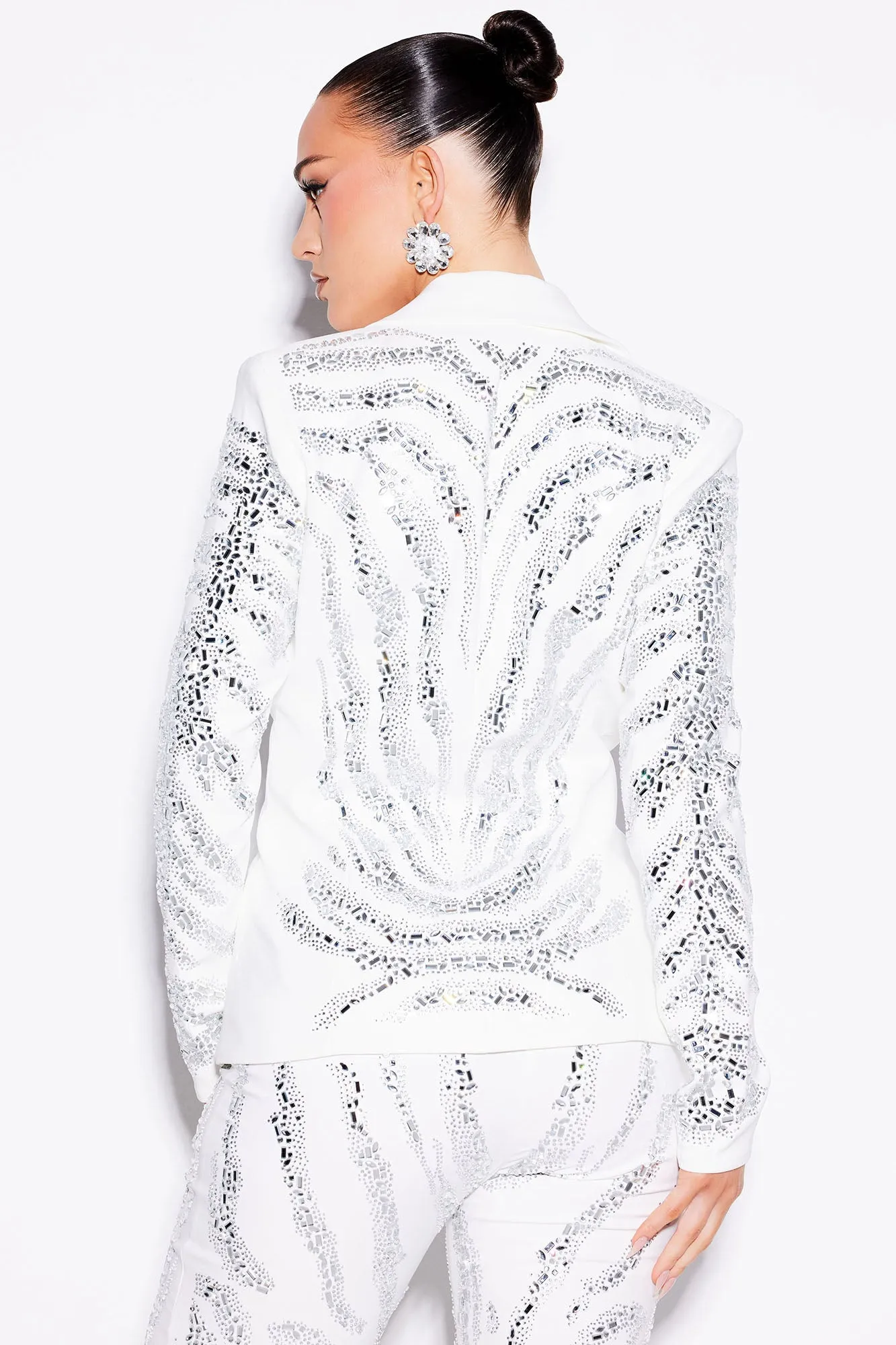 Amira Embellished Blazer - Off White