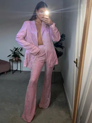 Amozae Sequined Long Sleeve Blazers Glitter Sexy Loose Blazer Night Club Party Streetwear 2022 Fall Women Clothing