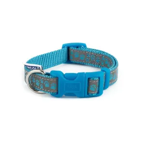 Ancol Patterned Collection Dog Collar Reflective Paw Blue