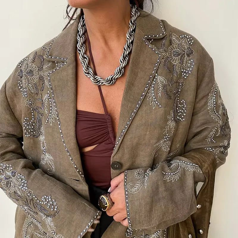 Aranza Floral Embroidery Blazer