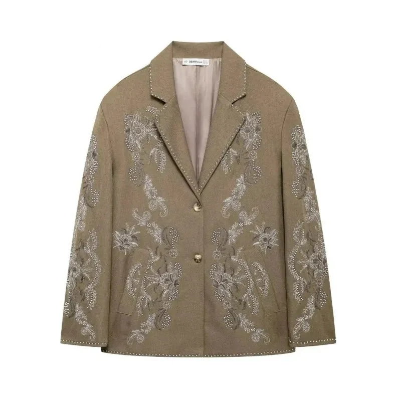Aranza Floral Embroidery Blazer
