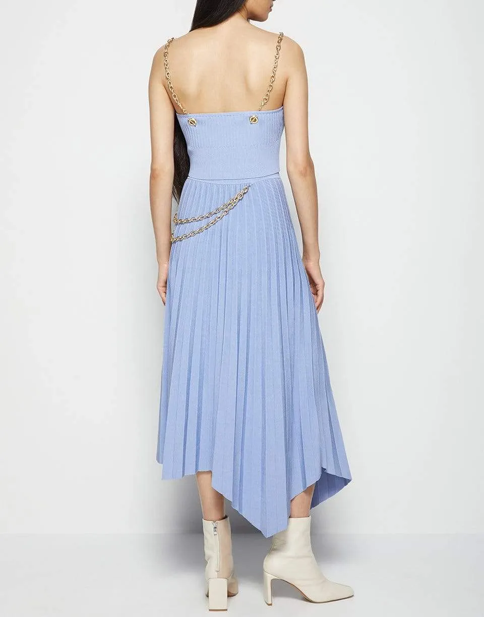 Arianna Compact Rib Chain Pleated Skirt