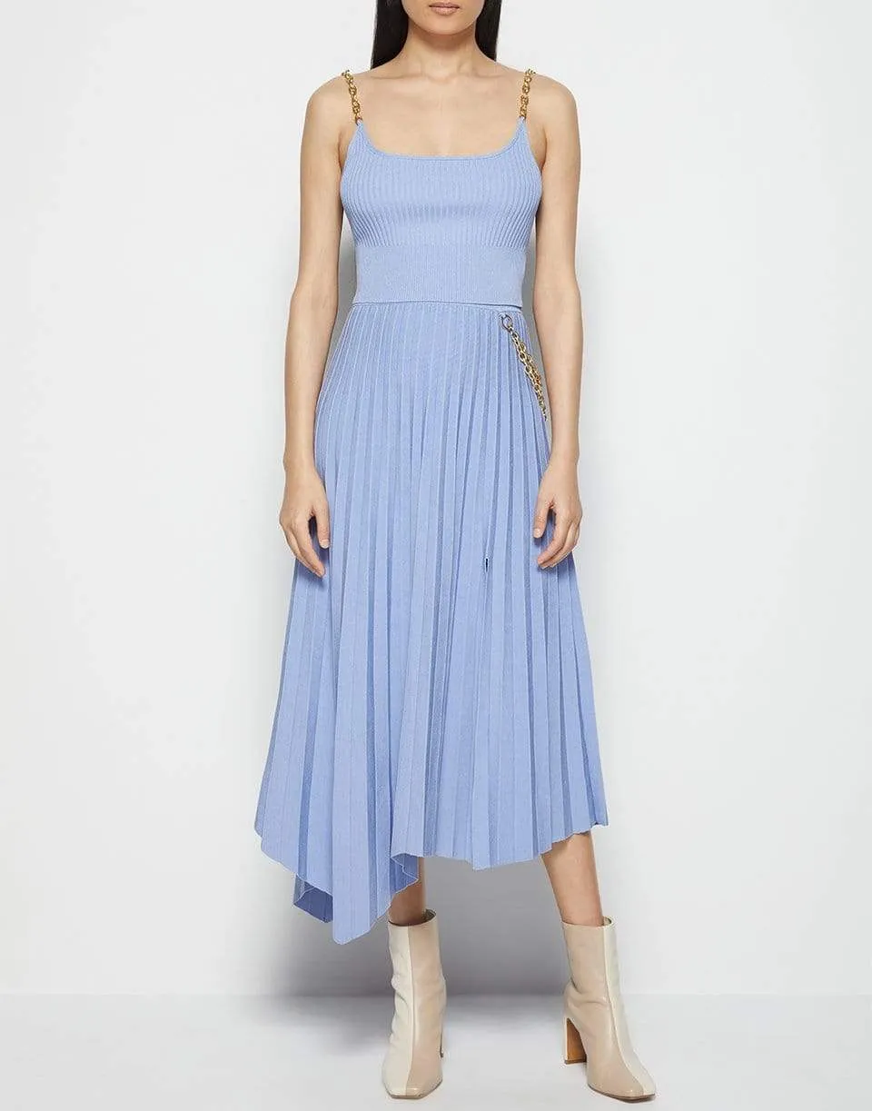 Arianna Compact Rib Chain Pleated Skirt