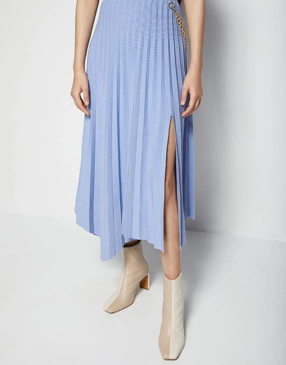 Arianna Compact Rib Chain Pleated Skirt