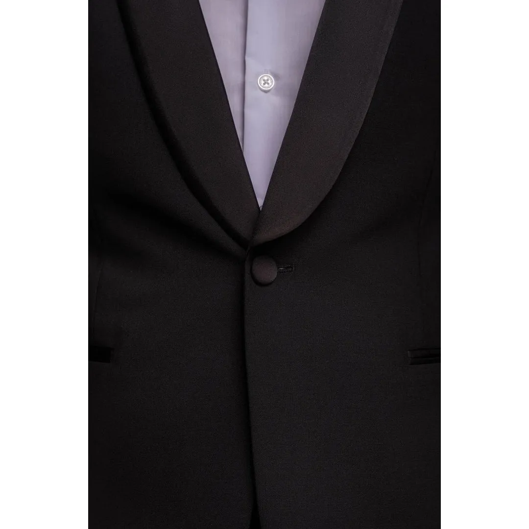 Aspen - Men's Plain Black Tuxedo Blazer