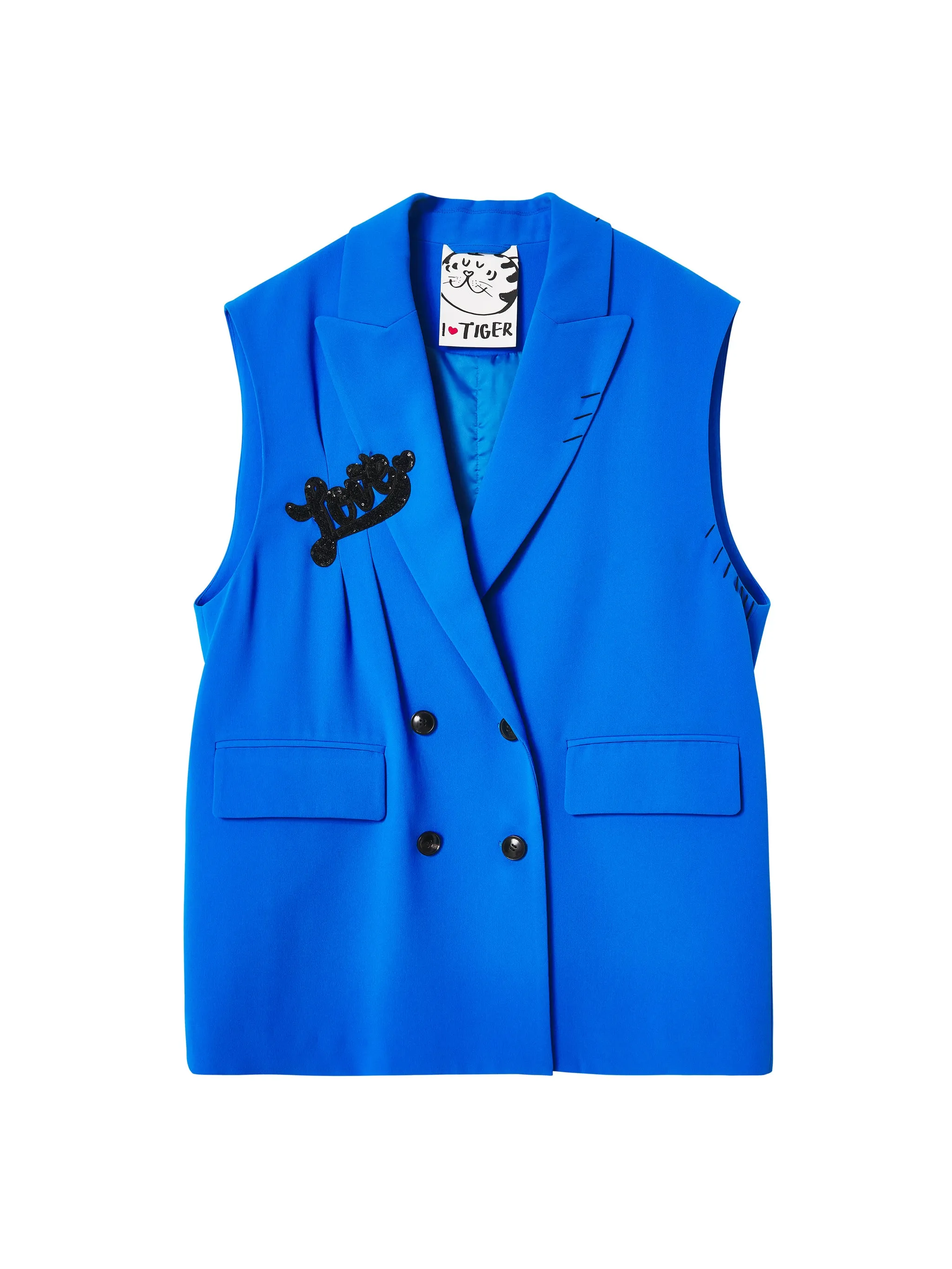 'Azure Love' Double-Breasted Vest