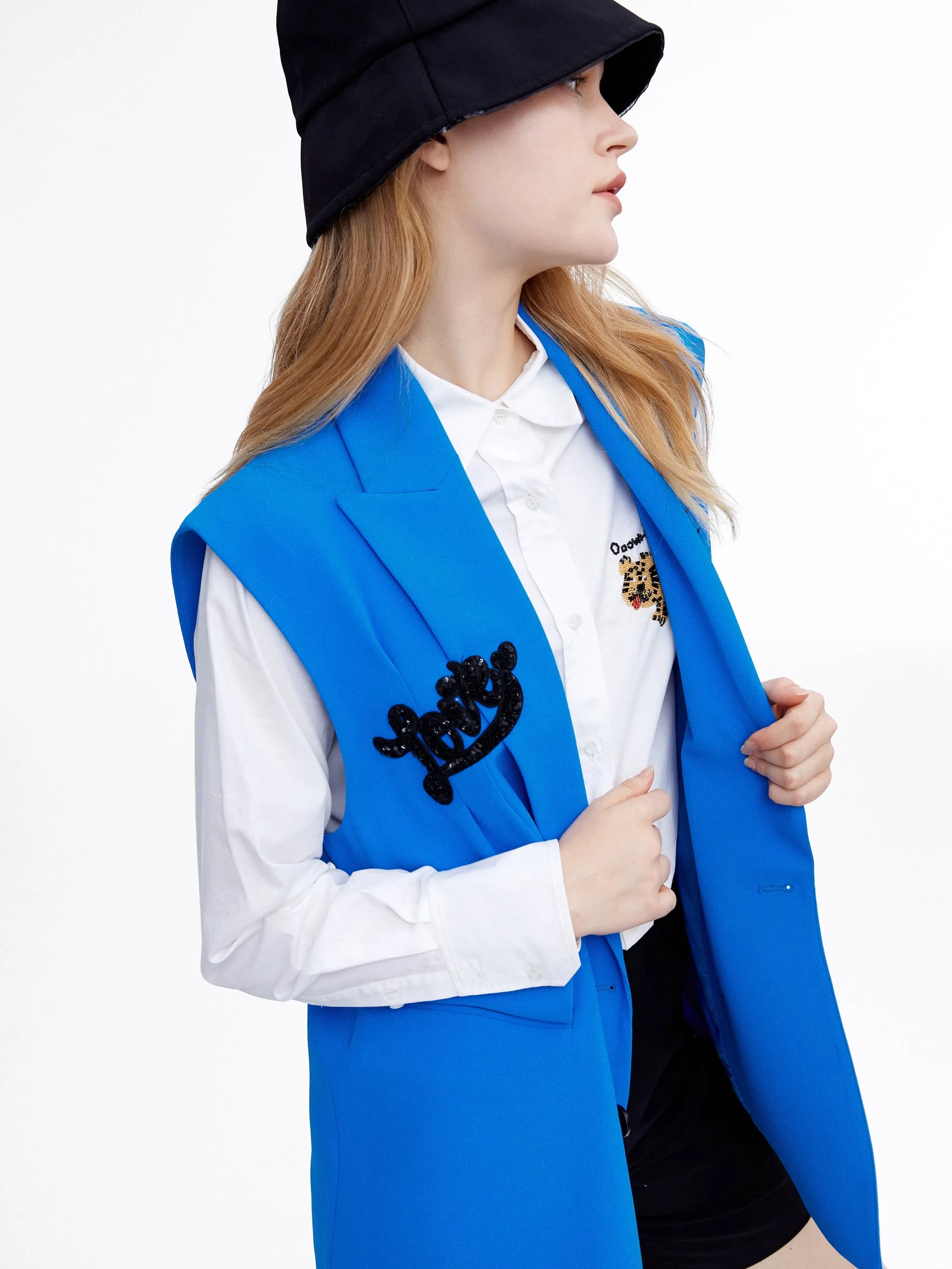 'Azure Love' Double-Breasted Vest