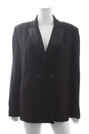 Ba&sh 'Nidia' Double-Breasted Satin-Trimmed Crepe Blazer