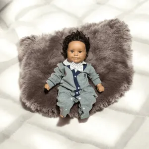 Baby Boy One-Piece Cotton Long Gray Gentleman Jumpsuit