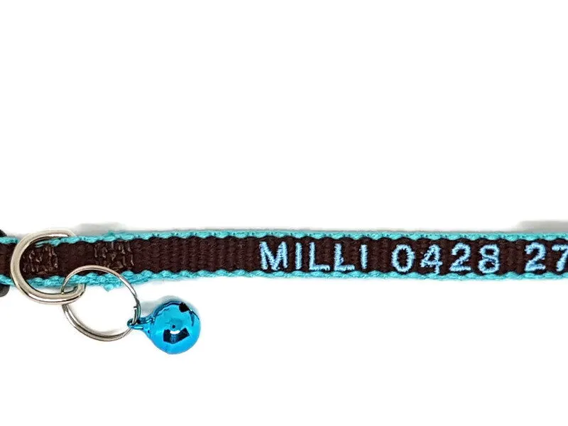 Bamboo Cat/Miniature Dog ID Collar Personalised Embroidery