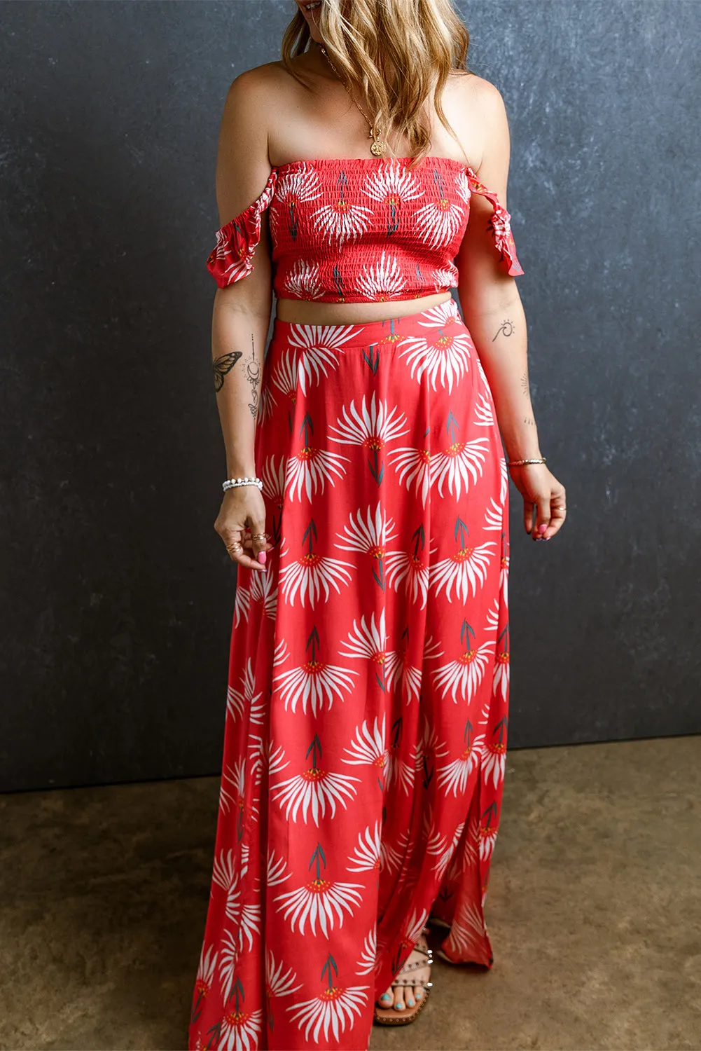 Beach-Ready Floral Maxi Set