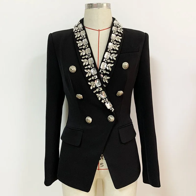 Beading Shawl Collar Blazer
