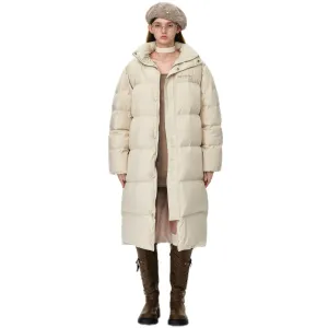 Bear Down Long Puffer Jacket In Khaki