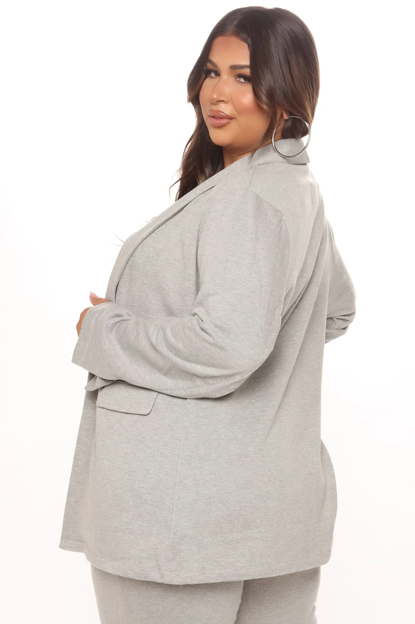 Becca Open Front Blazer - Heather Grey