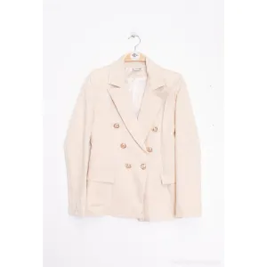 Beige blazer med "guld" knapper