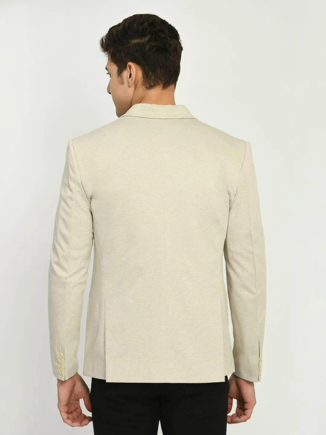 Beige Dotted Cotton Blazer